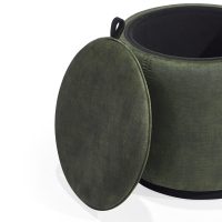 Puff estofado em verde com tampo